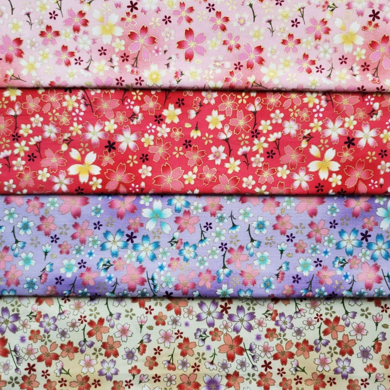 Japanese Home Textiles - Хлопковая ткань с золотой фольгой и