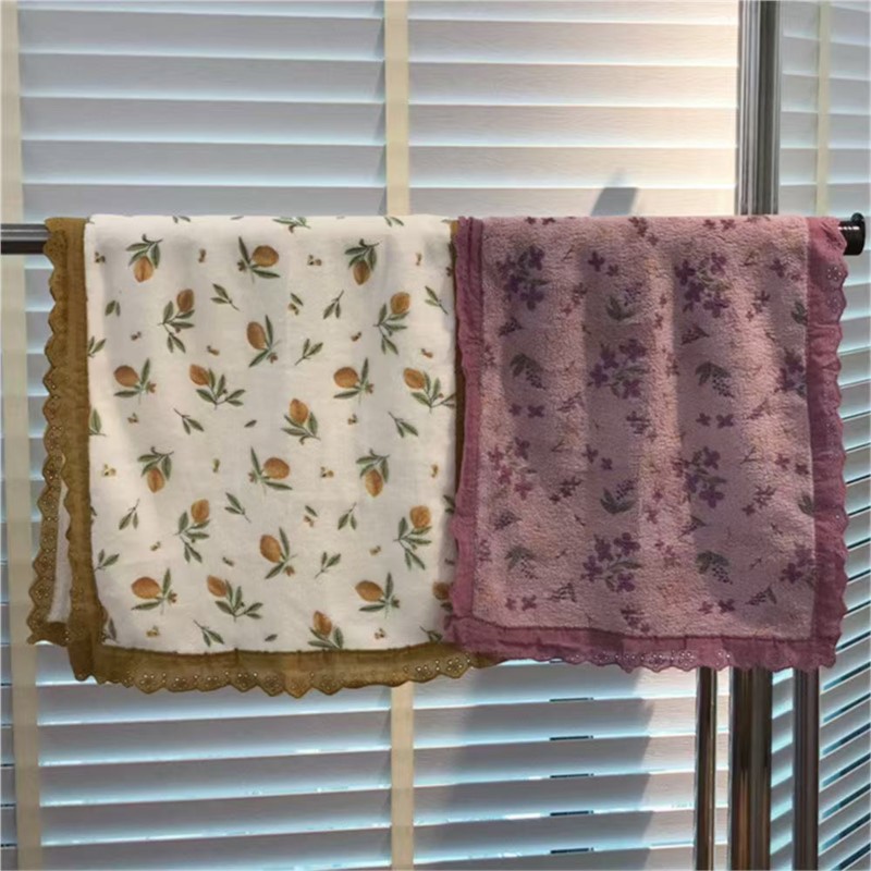 Home Textiles Towel Set - Полотенца для пары с кружевным цветочным